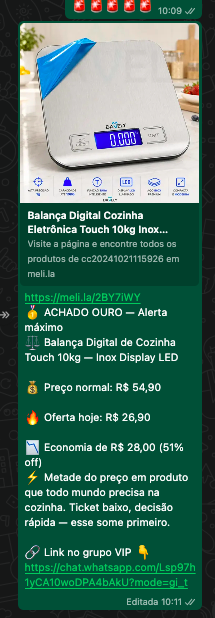 Oferta de Balança Digital de Cozinha — 51% off